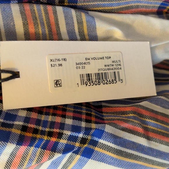 Every Moment Women's Size XL Cotton Blend Plaid Button Down Shirt New - Picture 6 of 14